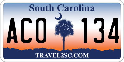 SC license plate ACO134