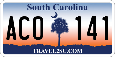 SC license plate ACO141