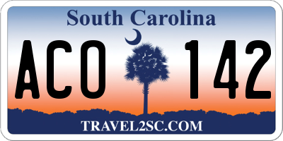 SC license plate ACO142