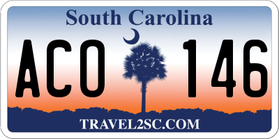 SC license plate ACO146