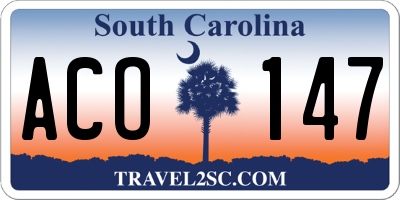 SC license plate ACO147