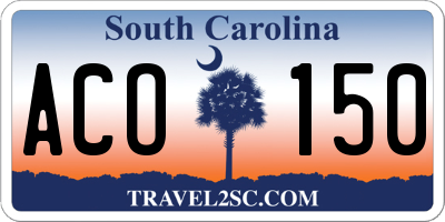 SC license plate ACO150
