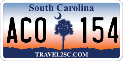 SC license plate ACO154