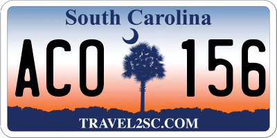 SC license plate ACO156
