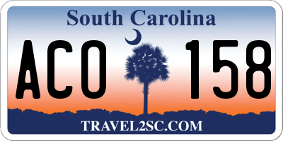 SC license plate ACO158