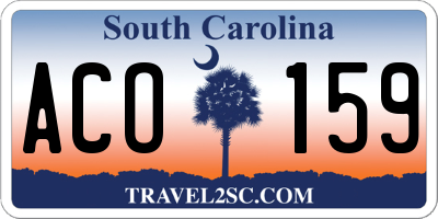 SC license plate ACO159