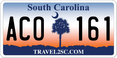 SC license plate ACO161