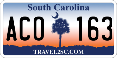 SC license plate ACO163