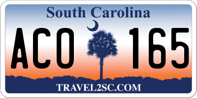 SC license plate ACO165
