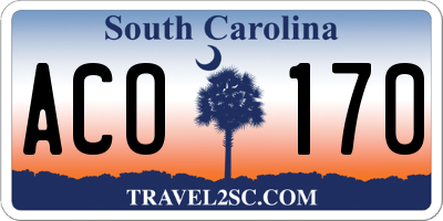 SC license plate ACO170