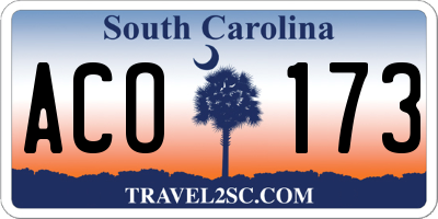 SC license plate ACO173