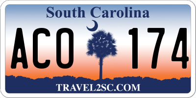 SC license plate ACO174