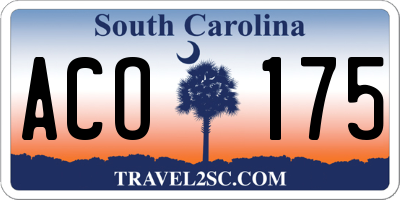 SC license plate ACO175