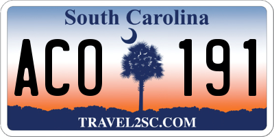 SC license plate ACO191