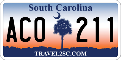 SC license plate ACO211