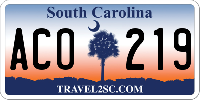 SC license plate ACO219