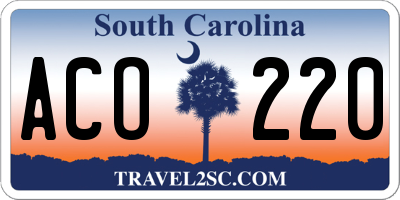 SC license plate ACO220