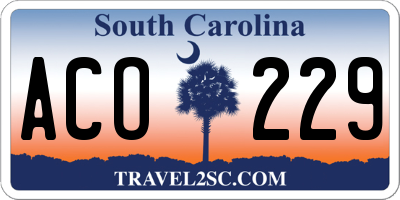 SC license plate ACO229