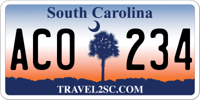 SC license plate ACO234