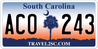 SC license plate ACO243