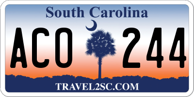 SC license plate ACO244