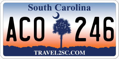 SC license plate ACO246