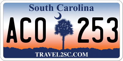 SC license plate ACO253