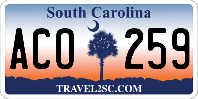 SC license plate ACO259