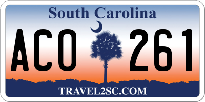 SC license plate ACO261