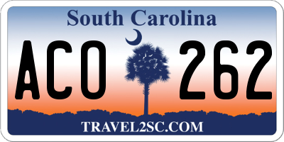 SC license plate ACO262