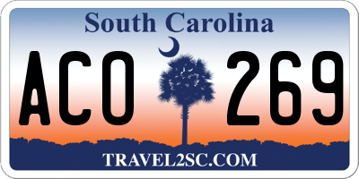 SC license plate ACO269