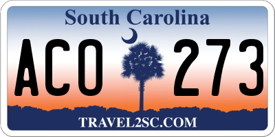 SC license plate ACO273