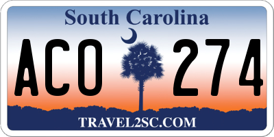 SC license plate ACO274