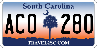 SC license plate ACO280