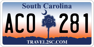 SC license plate ACO281