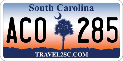 SC license plate ACO285