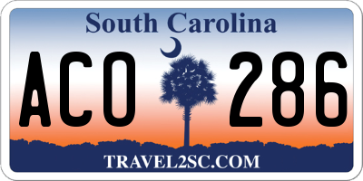 SC license plate ACO286