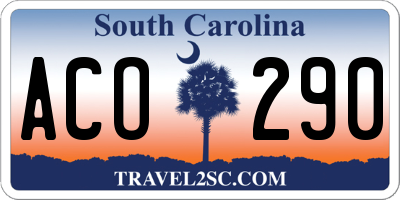 SC license plate ACO290