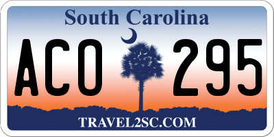 SC license plate ACO295