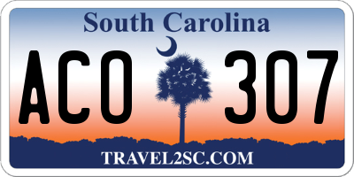 SC license plate ACO307