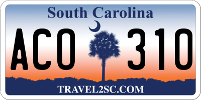 SC license plate ACO310