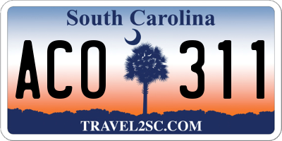 SC license plate ACO311