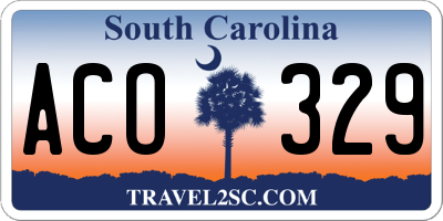 SC license plate ACO329