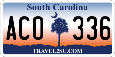 SC license plate ACO336