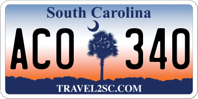 SC license plate ACO340