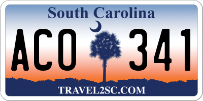 SC license plate ACO341