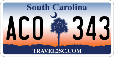 SC license plate ACO343