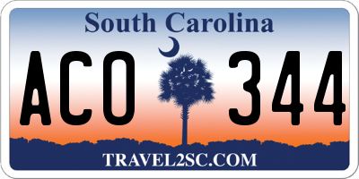 SC license plate ACO344
