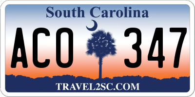 SC license plate ACO347
