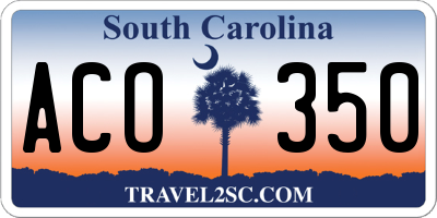 SC license plate ACO350